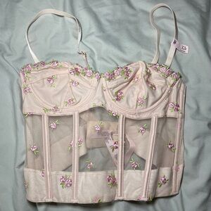 Victoria’s Secret Floral Embroidered Bustier Top